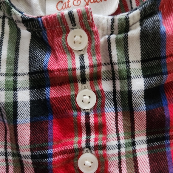 Cat & Jack Plaid Check Linen Look Peplum Baby Tunic Top Size 3T - Picture 2 of 6